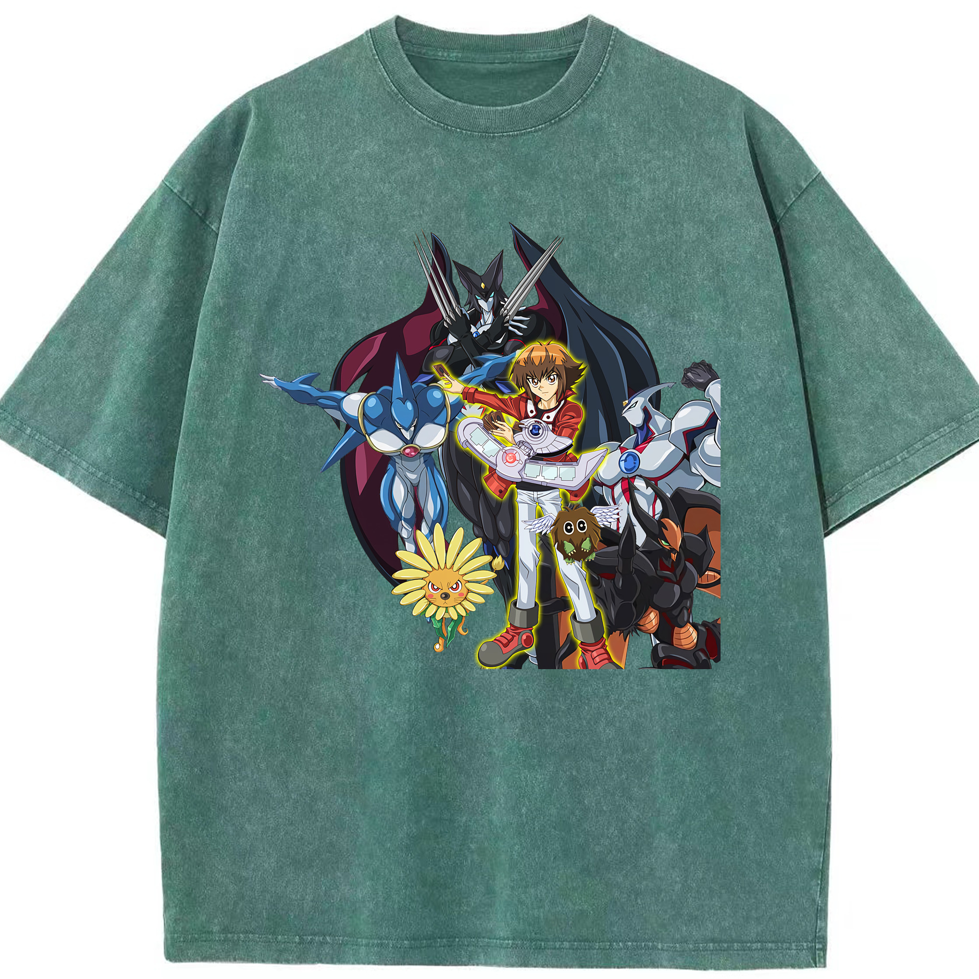 （画像用） 遊☆戯☆王 Yu-Gi-Oh! 綿100% ヴィンテージ風 半袖Tシャツ（フロントプリント）